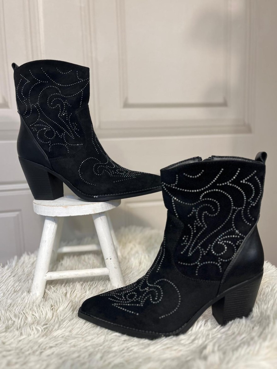 Bottine Tiag RXJ-322 Effet Velours à Paillettes – Talon 8 cm | Marina & Paloma