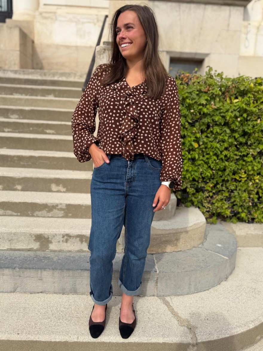 Slingback Plate Velours Marron Bout Noir | Marina & Paloma