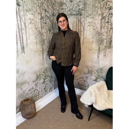 Chemise Maelle Léopard Femme à Détails Ajourés | Marina & Paloma