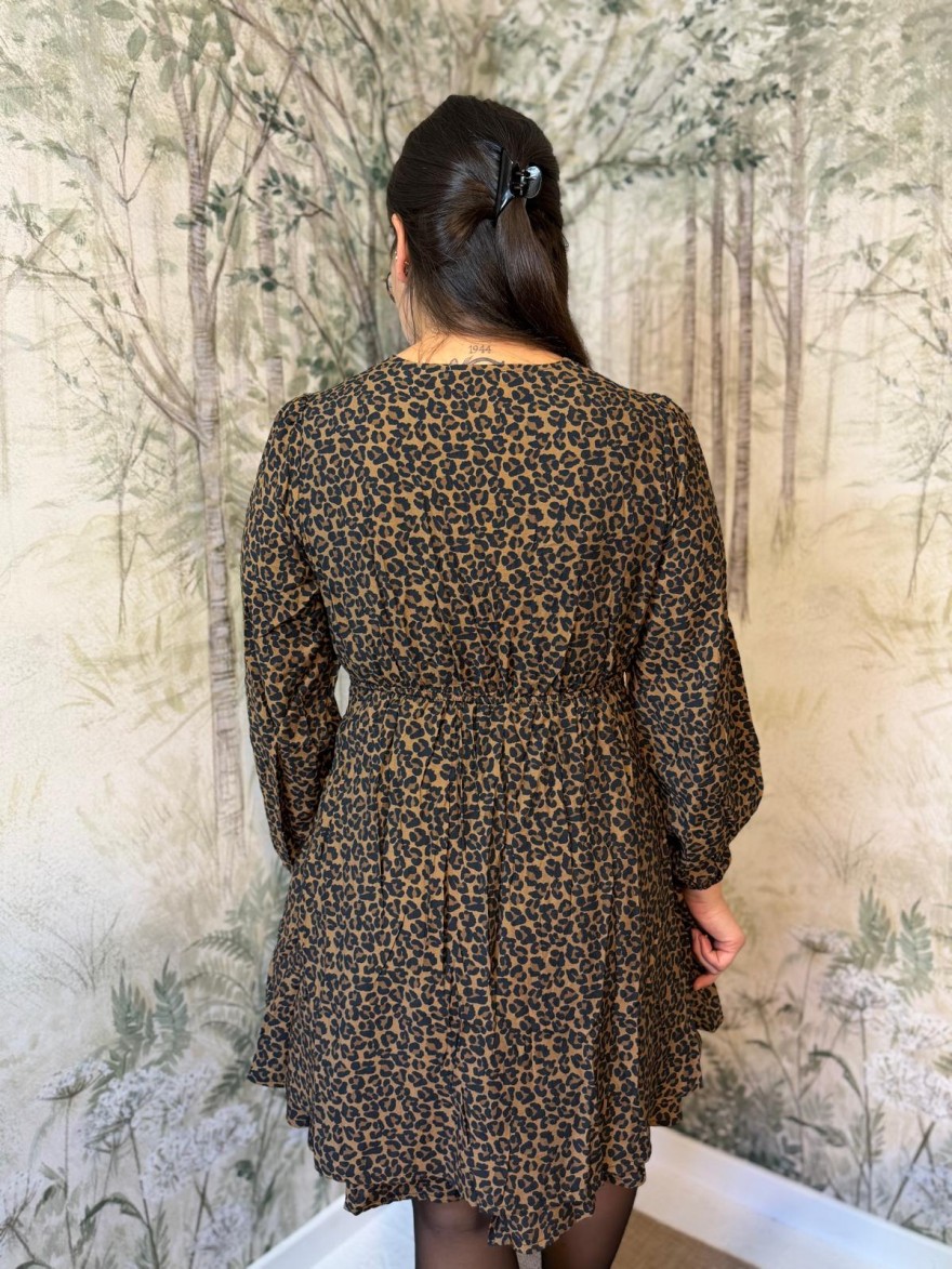 Robe Maelle Léopard Femme Cache-Cœur à Nouer | Marina & Paloma