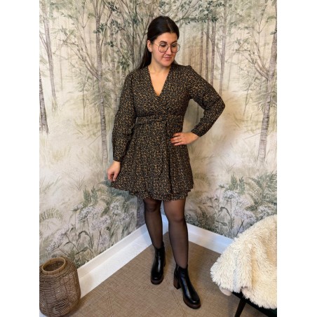 Robe Maelle Léopard Femme Cache-Cœur à Nouer | Marina & Paloma
