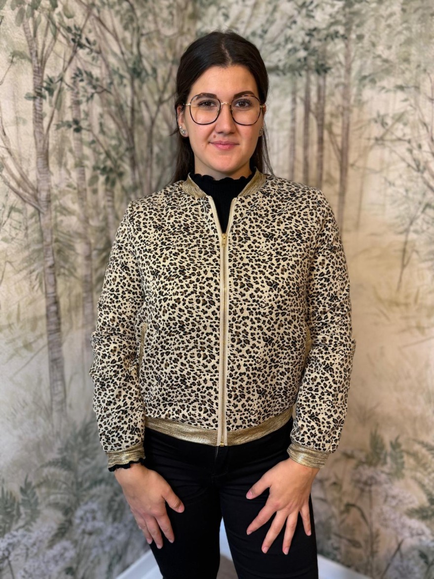 Bombers Fin Or et Léopard Emma et Ella Femme | Marina & Paloma