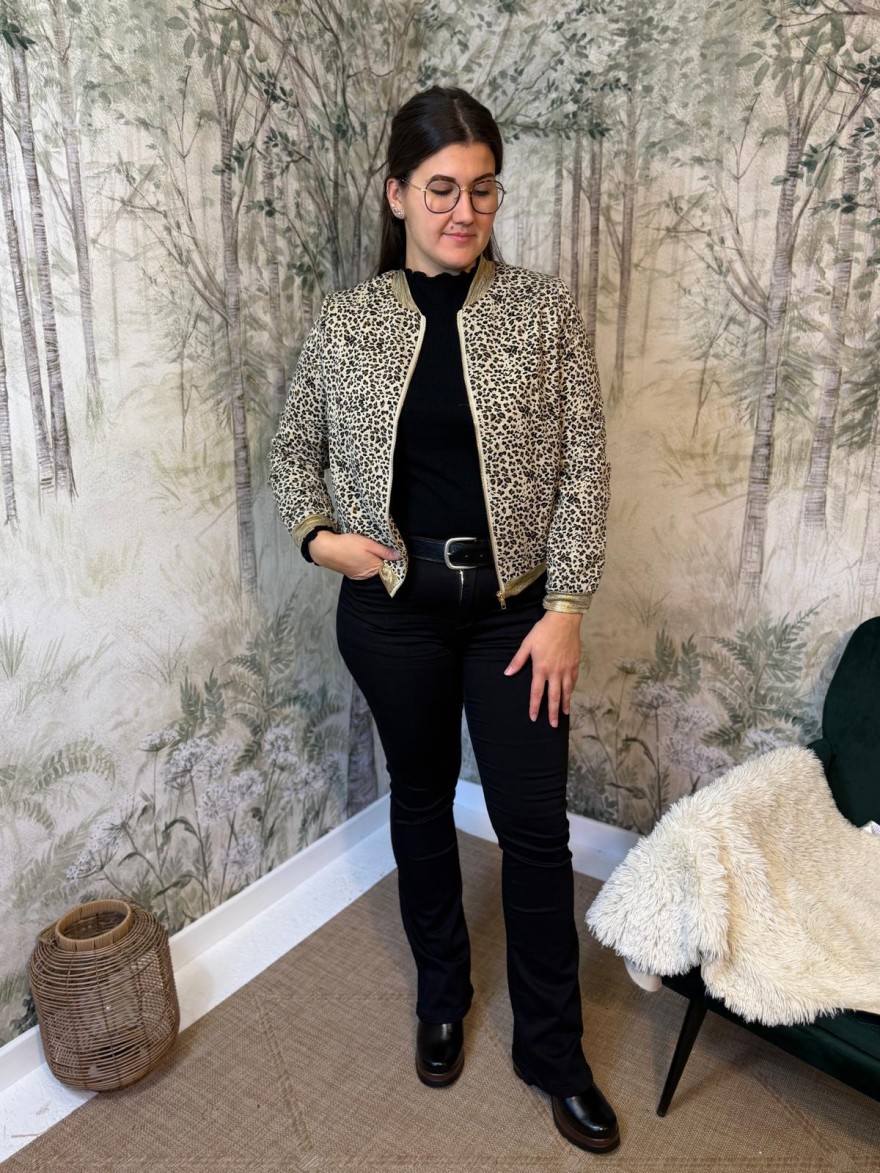 Bombers Fin Or et Léopard Emma et Ella Femme | Marina & Paloma