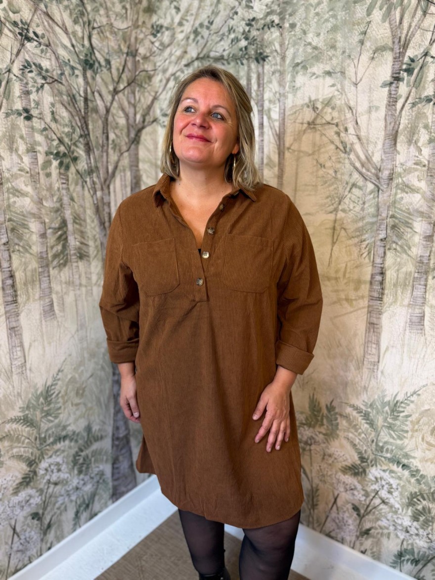 Robe Velours Côtelé Grande Taille Maelle Femme | Marina & Paloma