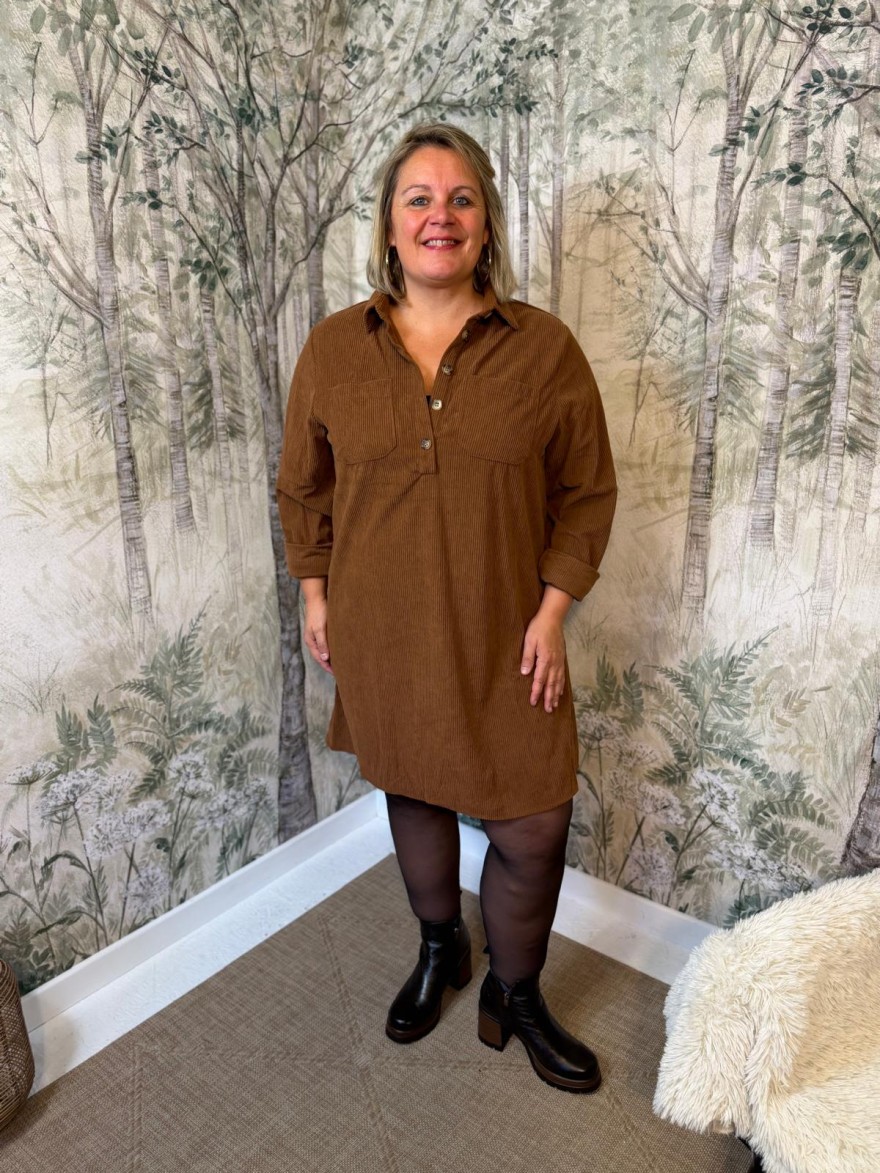 Robe Velours Côtelé Grande Taille Maelle Femme | Marina & Paloma
