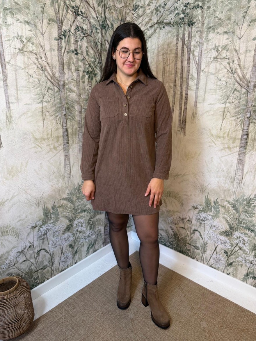 Robe Maelle en Velours Côtelé Femme Automne | Marina & Paloma