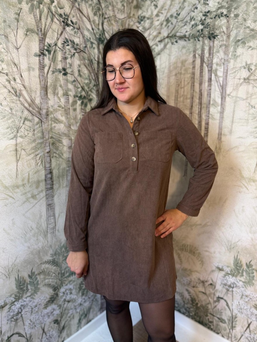 Robe Maelle en Velours Côtelé Femme Automne | Marina & Paloma