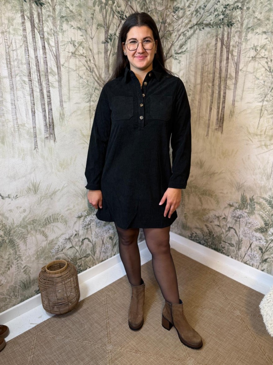 Robe Maelle en Velours Côtelé Femme Automne | Marina & Paloma