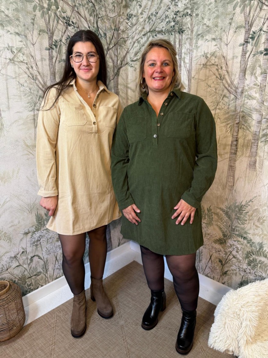 Robe Maelle en Velours Côtelé Femme Automne | Marina & Paloma