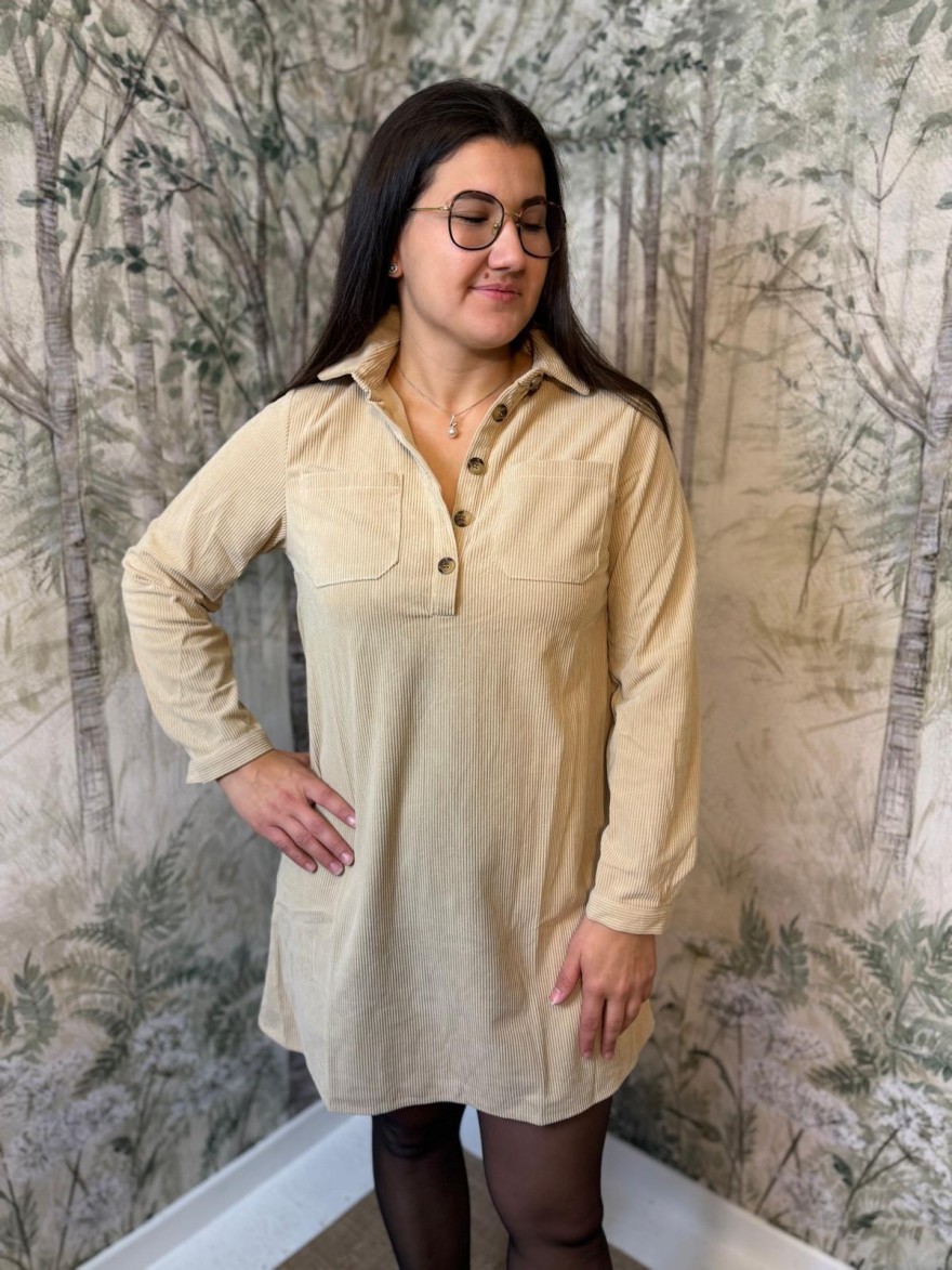 Robe Maelle en Velours Côtelé Femme Automne | Marina & Paloma