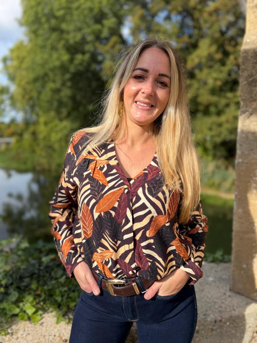Chemise à Motifs Maelle Femme Imprimé Feuillage | Marina & Paloma
