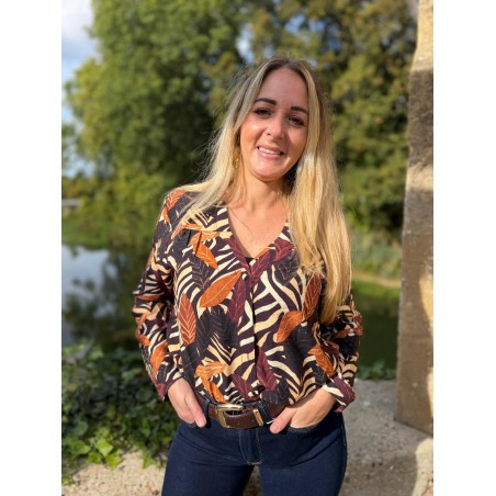 Chemise à Motifs Maelle Femme Imprimé Feuillage | Marina & Paloma