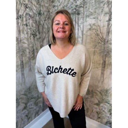 Pull Bichette Grande Taille Femme Col V Ample | Marina & Paloma