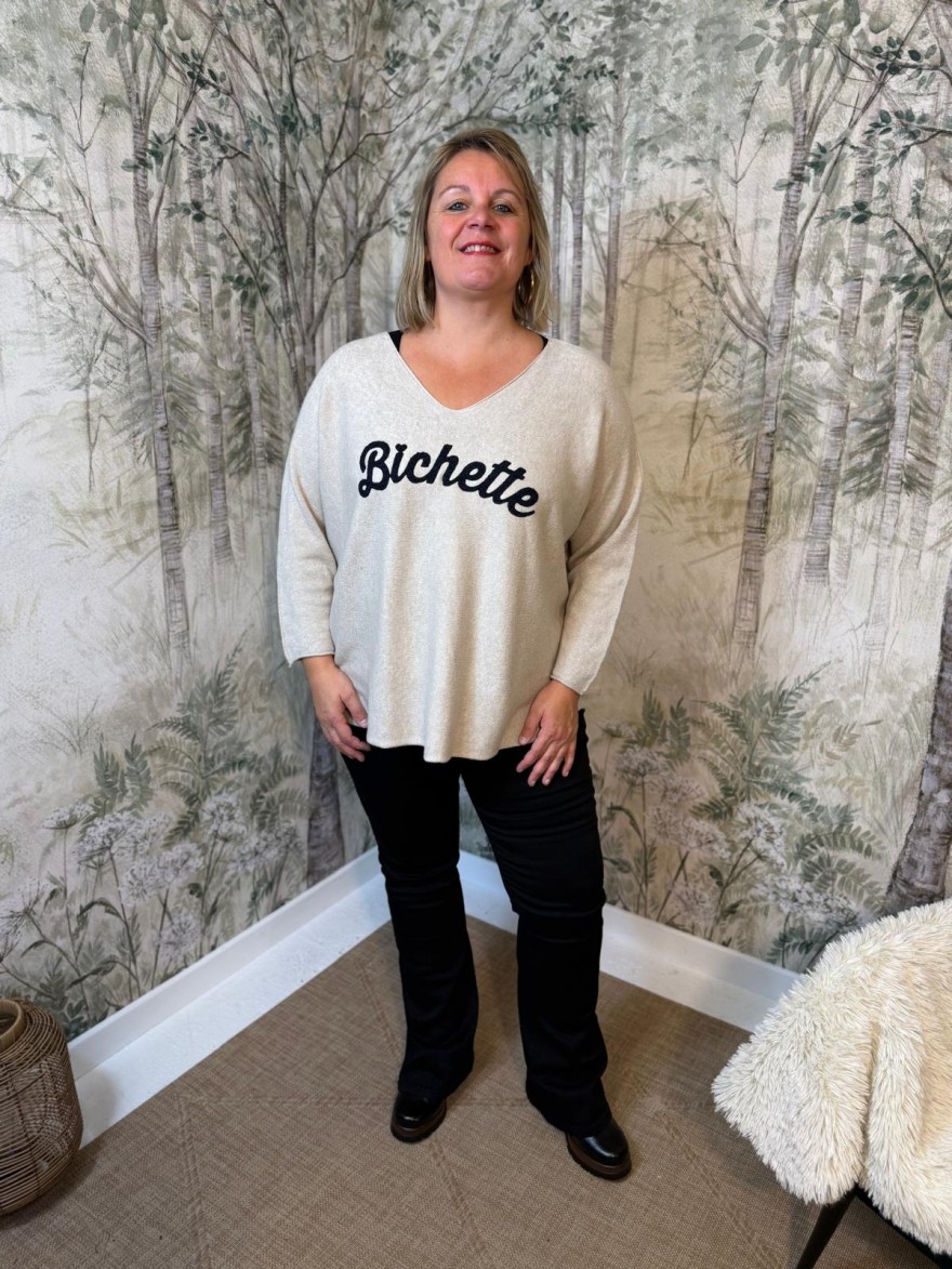 Pull Bichette Grande Taille Femme Col V Ample | Marina & Paloma