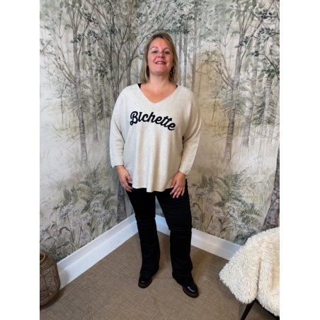 Pull Bichette Grande Taille Femme Col V Ample | Marina & Paloma