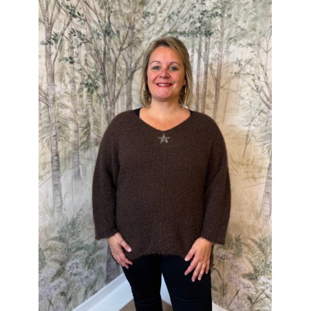 Pull Grande Taille Étoile à Strass Made in Italy | Marina & Paloma