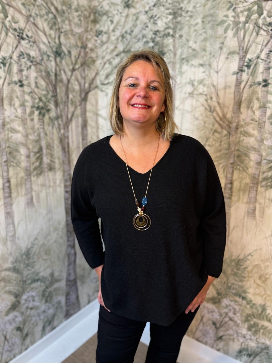 Pull Uni Grande Taille Manches 3/4 et Collier | Marina & Paloma