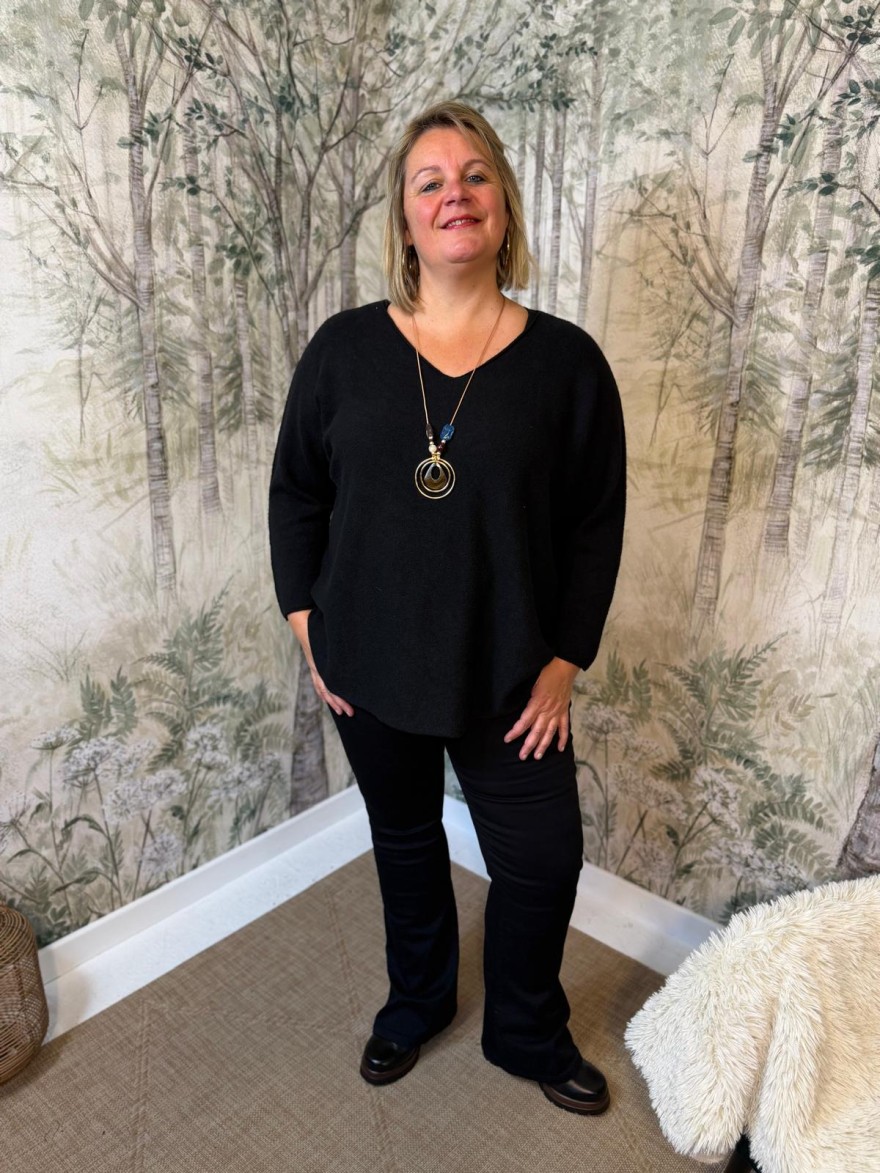 Pull Uni Grande Taille Manches 3/4 et Collier | Marina & Paloma