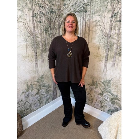 Pull Uni Grande Taille Manches 3/4 et Collier | Marina & Paloma