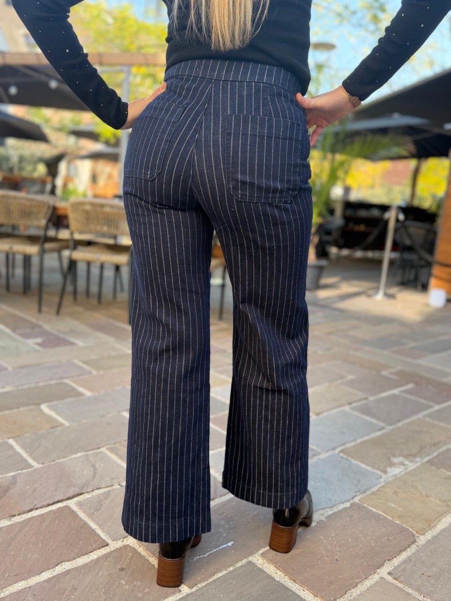 Jean Brut Wide Leg Rayé Oraije JD691 Victoire | Marina & Paloma