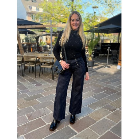 Jean Brut Wide Leg Rayé Oraije JD691 Victoire | Marina & Paloma