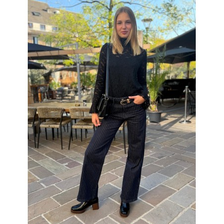 Jean Wide Leg Brut Rayé Oraije Gabriel Femme | Marina & Paloma