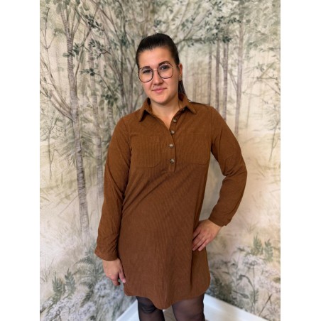 Robe Maelle en Velours Côtelé Femme Automne | Marina & Paloma