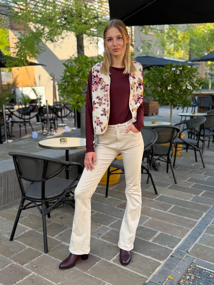 Gilet Sans Manches Moumoute Fleuri By One Femme | Marina & Paloma