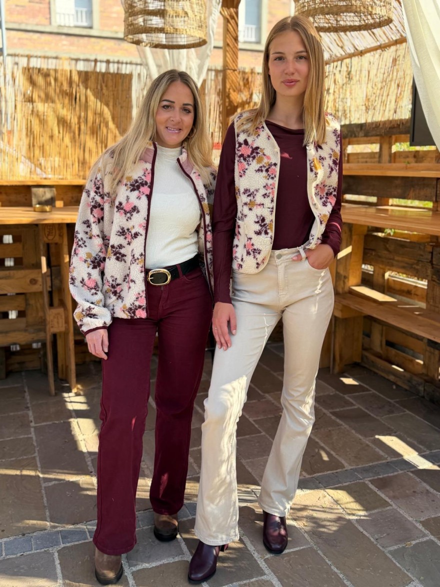Gilet Sans Manches Moumoute Fleuri By One Femme | Marina & Paloma