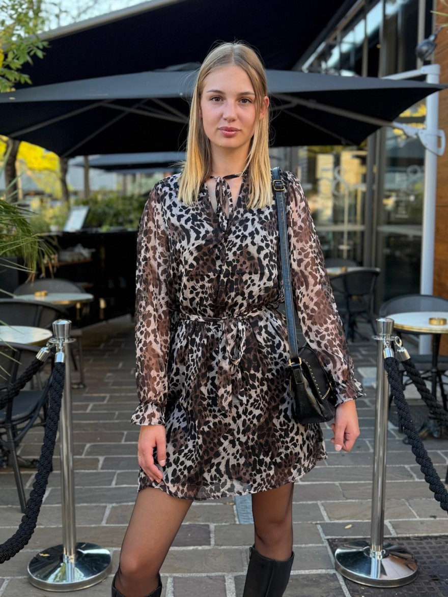 Robe Fluide Léopard Évasée Emma et Ella Femme | Marina & Paloma