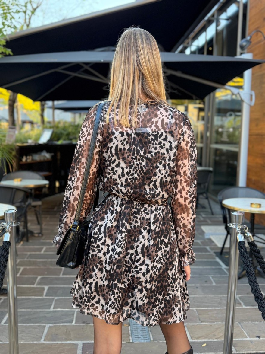Robe Fluide Léopard Évasée Emma et Ella Femme | Marina & Paloma