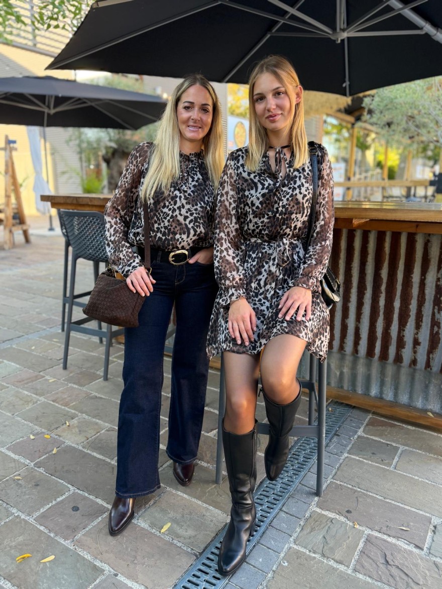 Robe Fluide Léopard Évasée Emma et Ella Femme | Marina & Paloma
