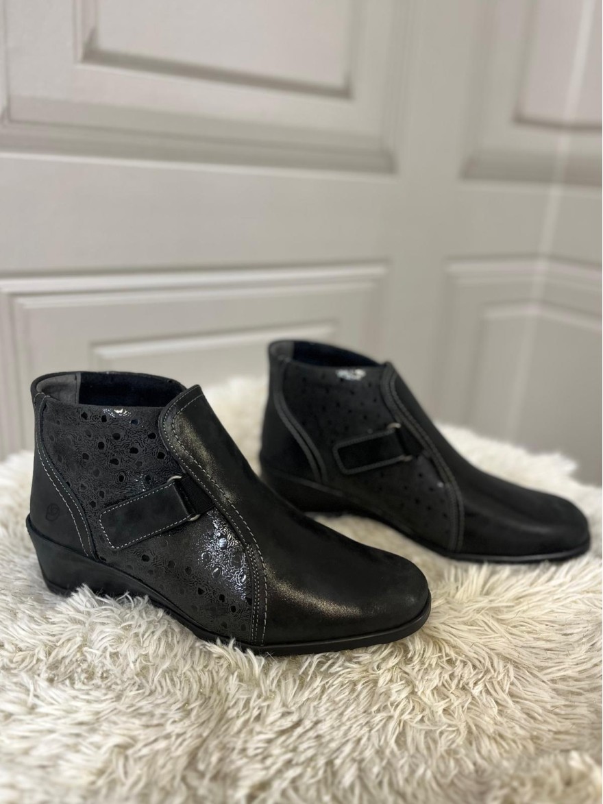 Bottine Confort Suave Alpes 5001 Noire en Cuir | Marina & Paloma