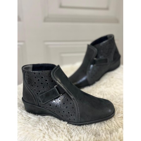Bottine Confort Suave Alpes 5001 Noire en Cuir | Marina & Paloma