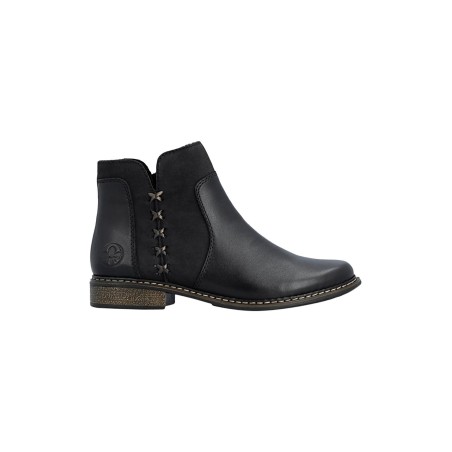 Bottines Plates Noires Rieker Z4951-01 | Marina & Paloma