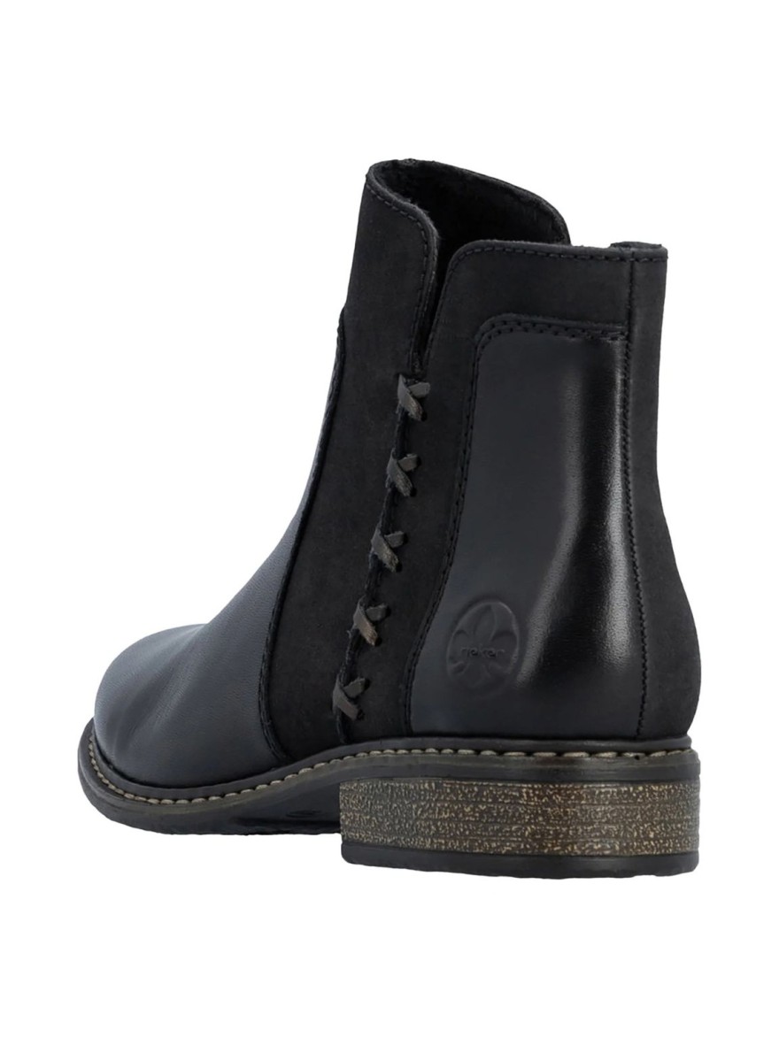 Bottines Plates Noires Rieker Z4951-01 | Marina & Paloma