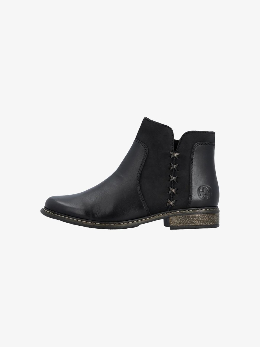Bottines Plates Noires Rieker Z4951-01 | Marina & Paloma