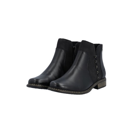 Bottines Plates Noires Rieker Z4951-01 | Marina & Paloma