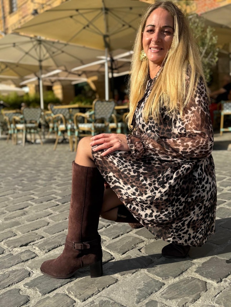 Botte Tamaris 25533 Cuir Velours Talon 7 cm | Marina & Paloma