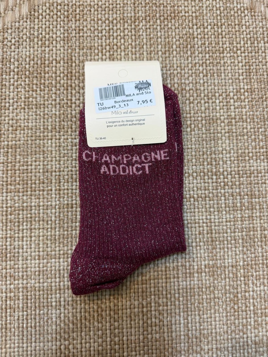 Chaussettes Femme Champagne Addict Mila and Stories | Pailletées