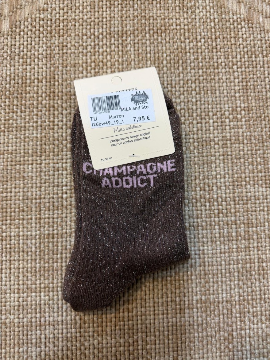 Chaussettes Femme Champagne Addict Mila and Stories | Pailletées