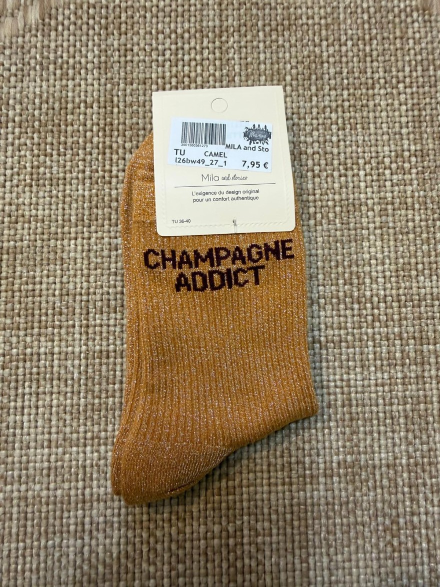 Chaussettes Femme Champagne Addict Mila and Stories | Pailletées
