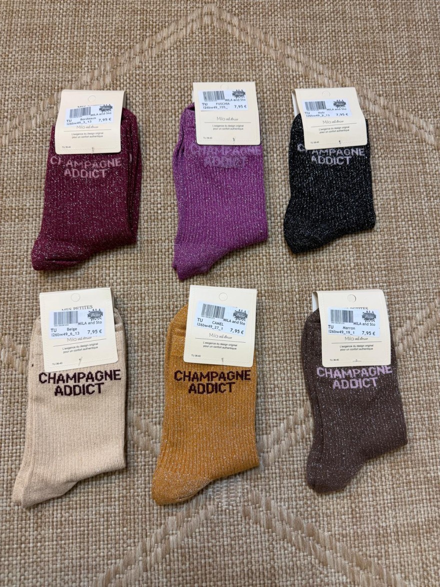 Chaussettes Femme Champagne Addict Mila and Stories | Pailletées
