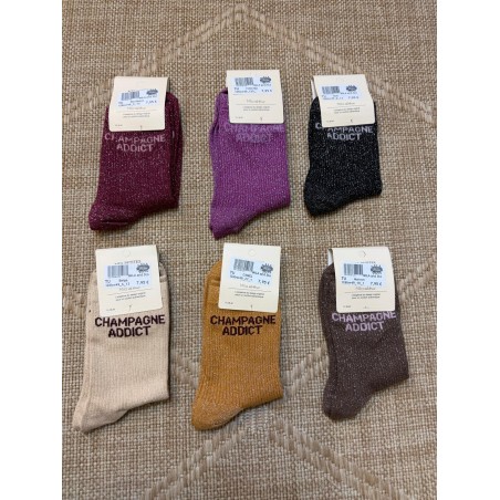 Chaussettes Femme Champagne Addict Mila and Stories | Pailletées