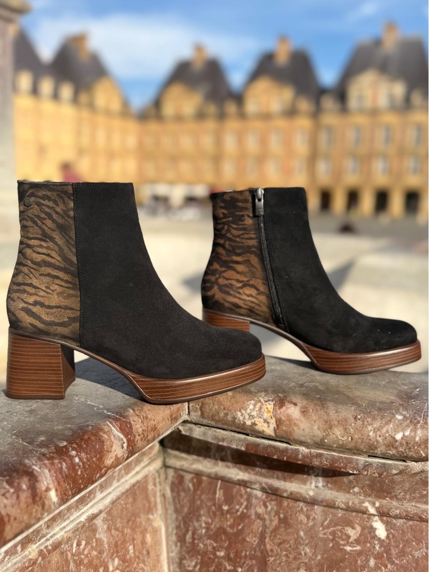 Bottine Cristel Dorking D9734 Plateforme Zébrée Marron | Marina & Paloma