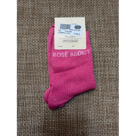 Chaussettes Femme Rosé Addict Pailletées | Mila and Stories