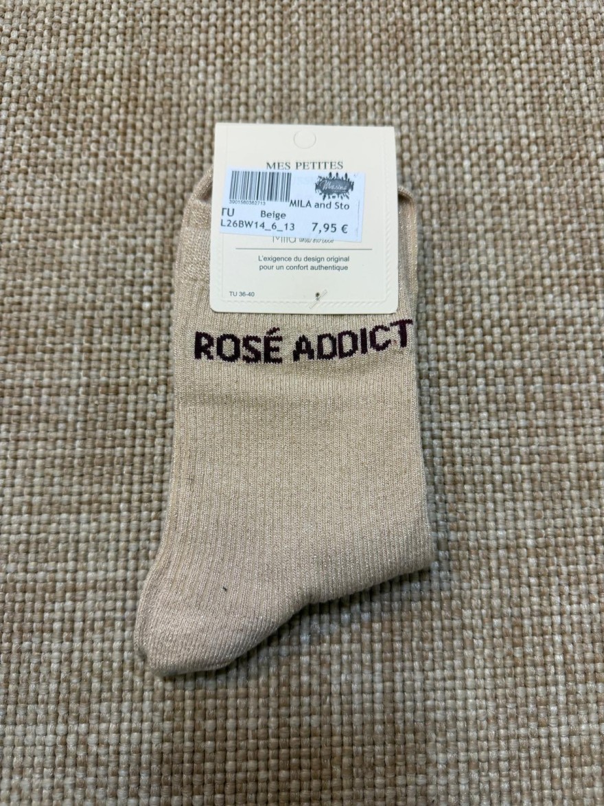Chaussettes Femme Rosé Addict Pailletées | Mila and Stories