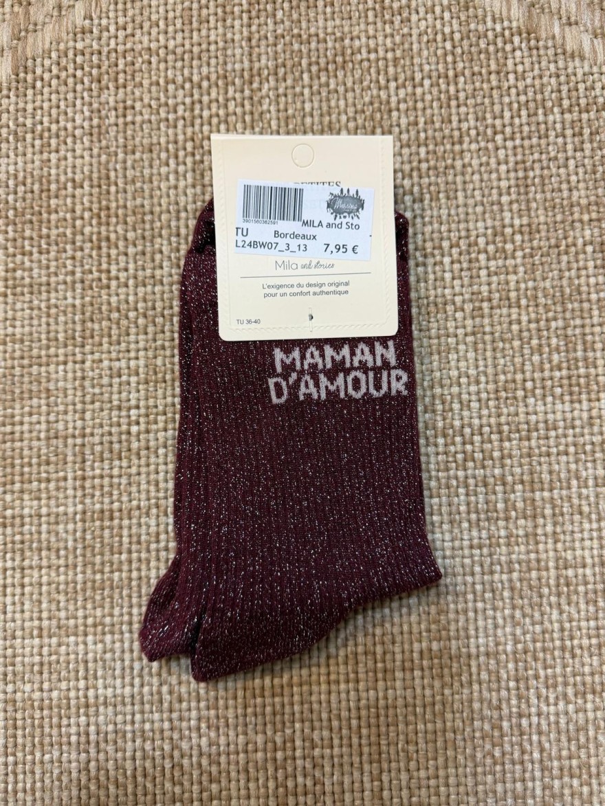Chaussettes Maman d'Amour Pailletées Femme | Mila and Stories
