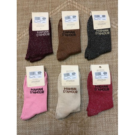 Chaussettes Maman d'Amour Pailletées Femme | Mila and Stories