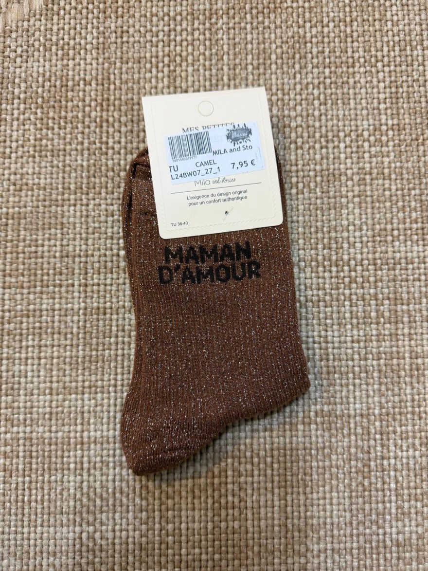 Chaussettes Maman d'Amour Pailletées Femme | Mila and Stories
